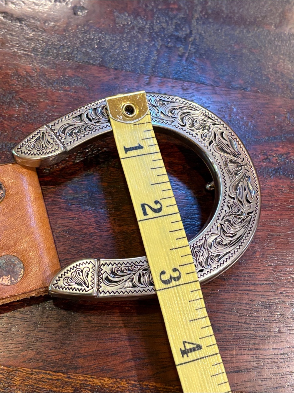 Vintage Ralph Lauren Equestrian Western Wide Leather Horseshoe Buckle Belt Small - Picture 12 of 16
